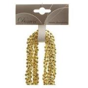 4 stuks - Kralenketting plastic diamant 270cm licht goud