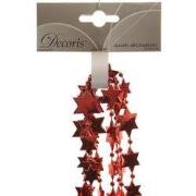 4 stuks - Kralenketting plastic ster 270cm kerstrood