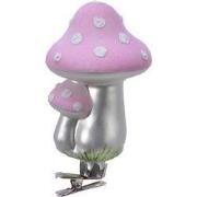 Paddenstoel glas clip d6h12 cm zlvr