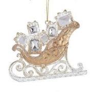 Plas Gold Sleigh Gifts Ornament 3,7 inch