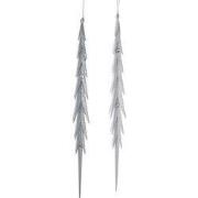 Orn.plc ijspegel wit l27cm