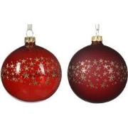 Kerstbal glas d8 cm ossenbloed a2 kerst