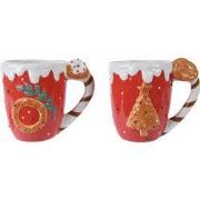 Mok dolomiet l12b9h10 cm rood a2 kerst