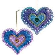 Ornament plastic paars hart l23cm