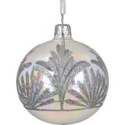 Kerstbal glas d8 cm iris transparant O