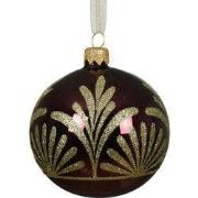 Kerstballen glas d8 cm donker mauve L