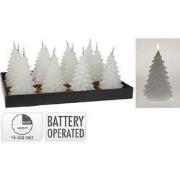 Ledkaars kerstboom 17 cm wit kerstversiering