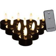 Theelicht 3d vlam batterij zwart 10st