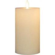 Stompkaars rustiek wax bewegende vlam 12,5x7,5 cm wit