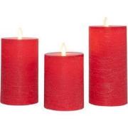 Stompkaars-USB wax d7,5 cm rood set van 3