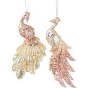 Orn.plc pauw roze l10cm