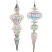 12 inch Plastic Opalescent Finial Orn 2/Asstd. 10,16x10,16x30,48 cm ke...