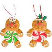 4.25 inch H Clay Dough Gingerbread Orna X 2. 5x5x10 cm kerstornament