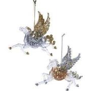 Goud/zilver pegasus 2A 14 cm ornament