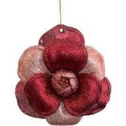Plastic bloem 10 cm ornament VIII