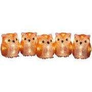 Kerstlichtsnoer 5 uilen led 4m
