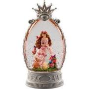 Sneeuwlantaarn prinses 26.5x13.5cm led antiekwit