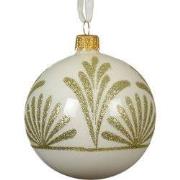 Kerstballen glas d8 cm wolwit X