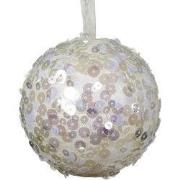 Kerstbal foam d8 cm wolwit