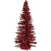 Clayre & Eef Kerstdecoratie Beeld Kerstboom Ø 14x25 cm Rood Hout