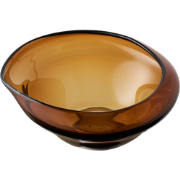 Lander mondgeblazen glazen schaal - bruin