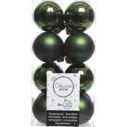 2 stuks - Kerstbal plastic glans-mat dia4cm dennen groen