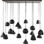 Hanglamp Metaal Zwart - 18 lichts - 145x60x150cm
