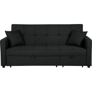 GLOMMA  - Slaapbank 3-zits - Zwart - Polyester