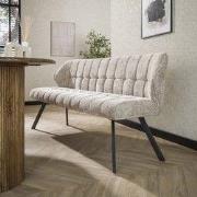 Eetkamerbank Lino Chenille Stof Rich Zand 180 cm Geblokt
