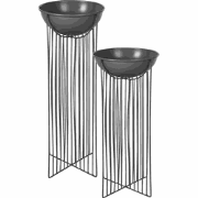 FICARIA - Bloempot set van 2 - Zwart  - Metaal