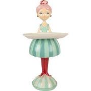 Clayre & Eef Decoratie Beeld Meisje 18x16x38 cm Blauw Kunststof