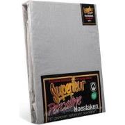 Superieur Hoeslaken - 200x220 cm - Grijs - 100% katoen