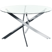 MARAMO - Eettafel - Zilver - âŒ€120 cm - Veiligheidsglas