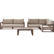 TIMOR - Loungeset 4-zits - Taupe - FSCÂ® acaciahout