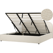 QUILLIEN - Bed met opbergruimte - Lichtbeige - 180 x 200 cm - Bouclé