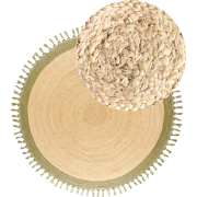 MARTS - Vloerkleed - Beige/Groen - 200 cm - Jute