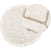 HORASAN  - Vloerkleed - Lichtbeige - 140 x 140 cm - Katoen