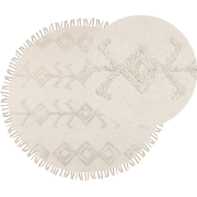 HARRAN - Laagpolig vloerkleed - Lichtbeige - 140 cm - Katoen