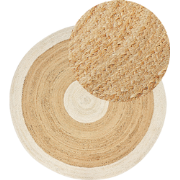 YAYALAR - Laagpolig vloerkleed - Gebroken wit -  140 cm - Jute