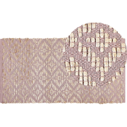 GERZE - Modern vloerkleed - Roze - 80 x 150 cm - Katoen