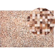 TORUL - Patchwork vloerkleed - Lichtbeige - 140 x 200 cm - Koeienhuid