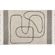 DOKUZ - Laagpolig vloerkleed - Beige - 140 x 200 cm - Katoen