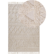 DIDIM - Laagpolig vloerkleed - Beige - 140 x 200 cm - Katoen