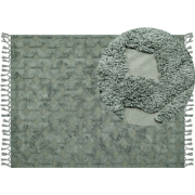 KARS - Laagpolig vloerkleed - Groen - 160 x 230 cm - Katoen