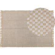ADABAG - Laagpolig vloerkleed - Lichtbeige - 140 x 200 cm - Katoen