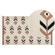 NIAVAN - Vloerkleed - Beige/zwart - 80 x 150 cm - Katoen