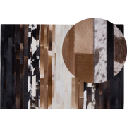 DALYAN - Vloerkleed - Lichtbeige - 140 x 200 cm - Koeienhuid leer