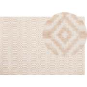 ADATEPE - Laagpolig vloerkleed - Beige - 140 x 200 cm - Viscose