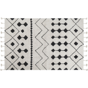 KHEMISSET - Laagpolig vloerkleed - Wit - 140 x 200 cm - Katoen