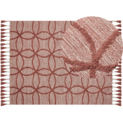 KIRSEHIR - Laagpolig vloerkleed - Lichtrood - 160 x 230 cm - Katoen